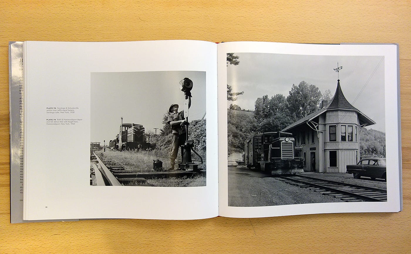 Pages from <em>Jim Shaughnessy Essential Witness: Sixty Years of Railroad Photography </em> (photo of the book for Hyperallergic)