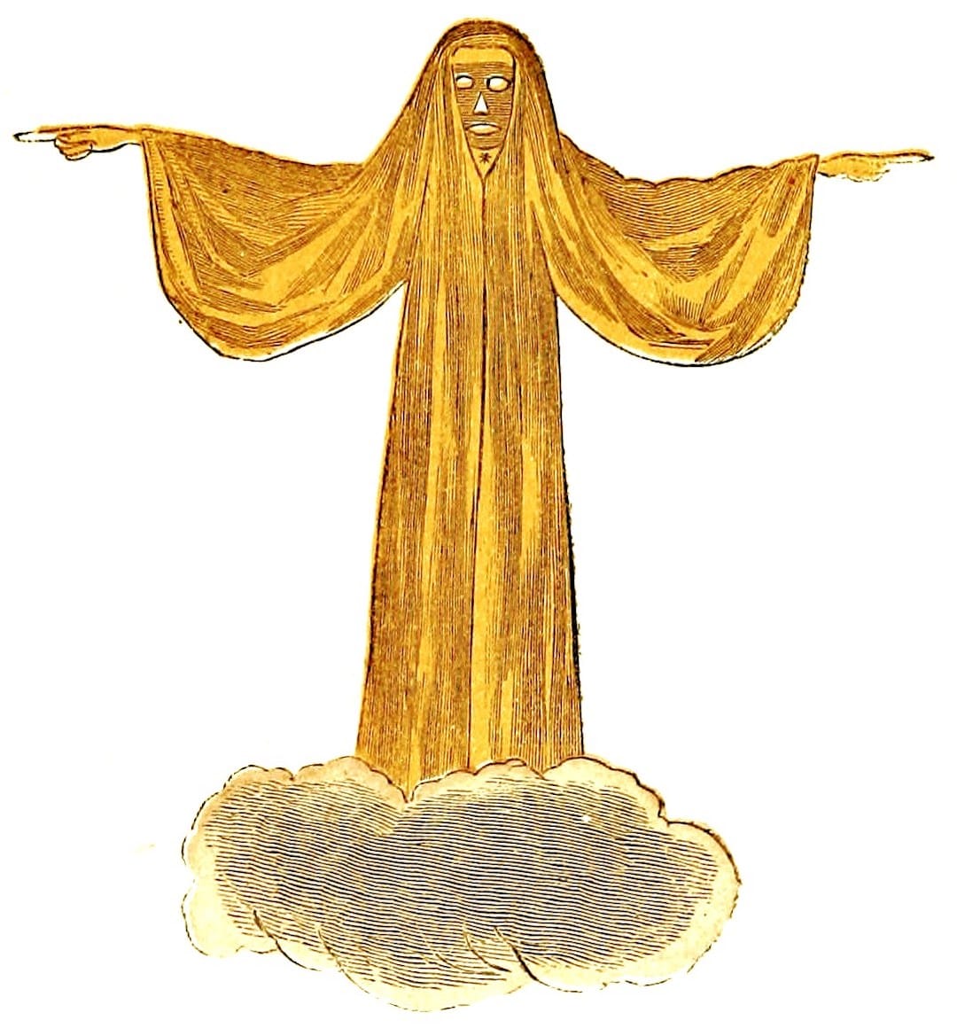 Illustration from Spectropia, or, surprising spectral illusions showing ghosts everywhere and of any colour by J. H. Brown (1864) (via Wikimedia)