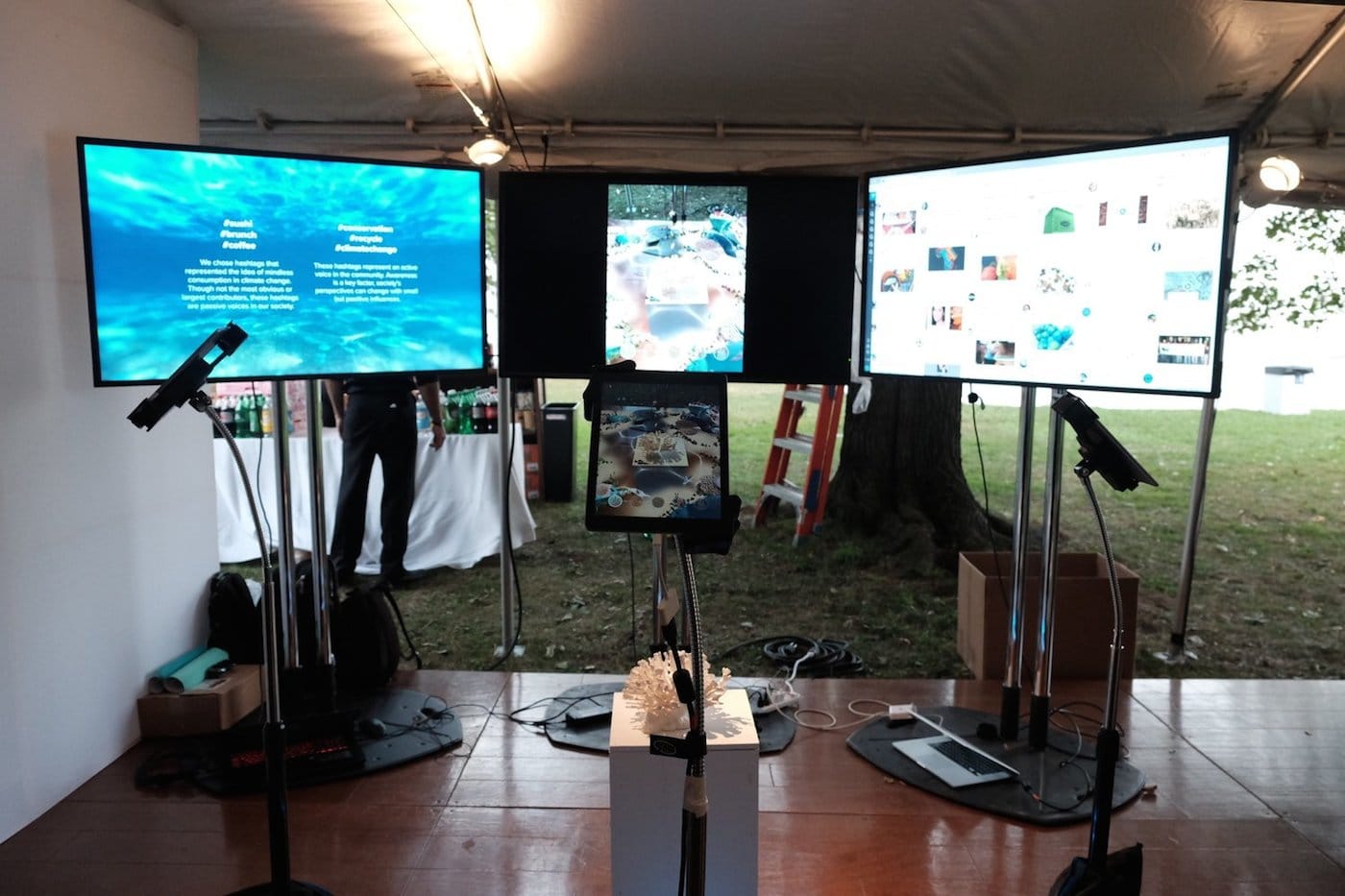 <em/>White Noise AR installation at the Future of Storytelling at Snug Harbor, Staten Island (courtesy Paper Triangles)