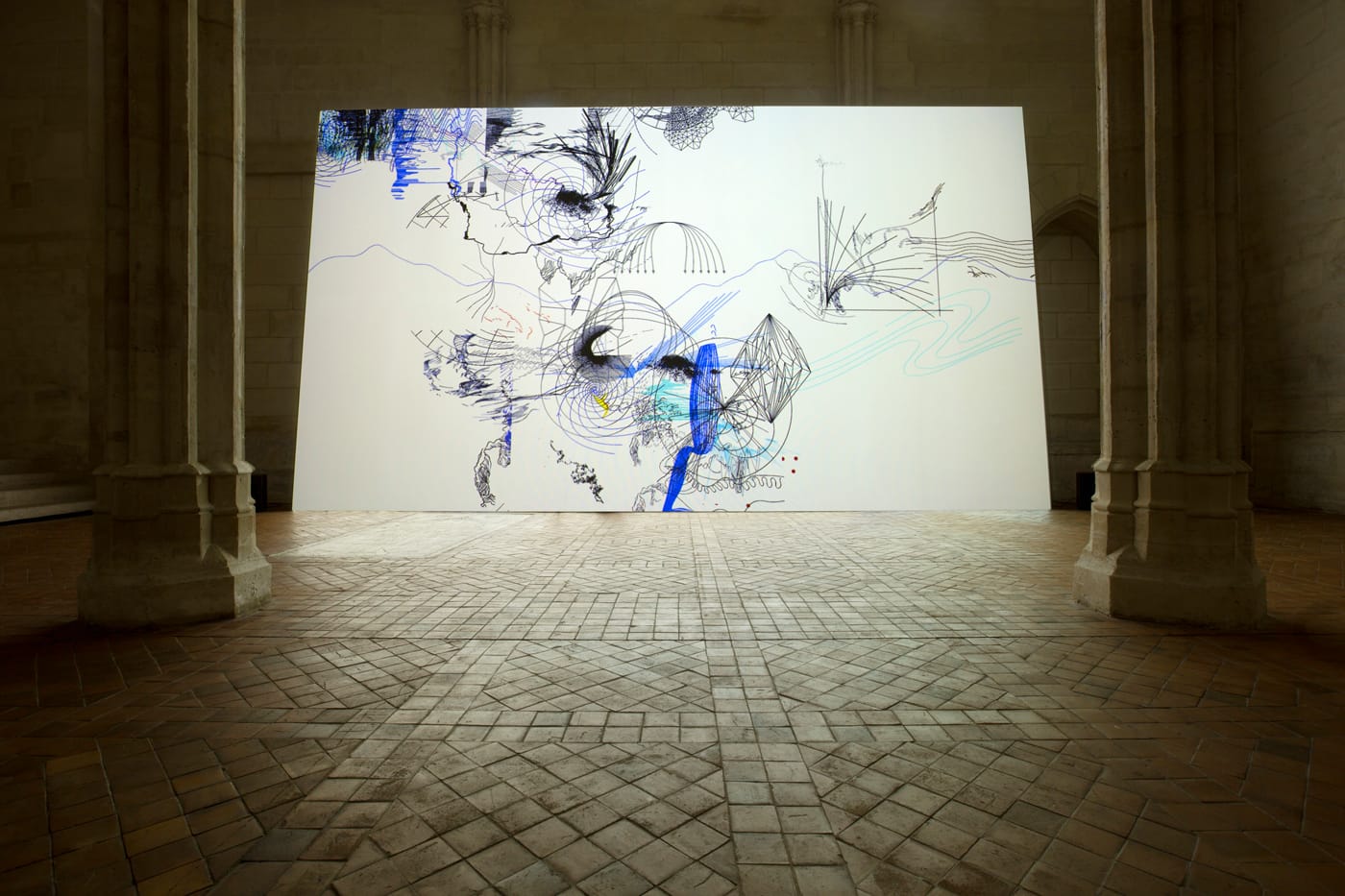 Installation view of "Climat Général" by Claire Malrieux at the Collège des Bernardins (© Vinciane Lebrun-Verguethen/Voyez-Vous)