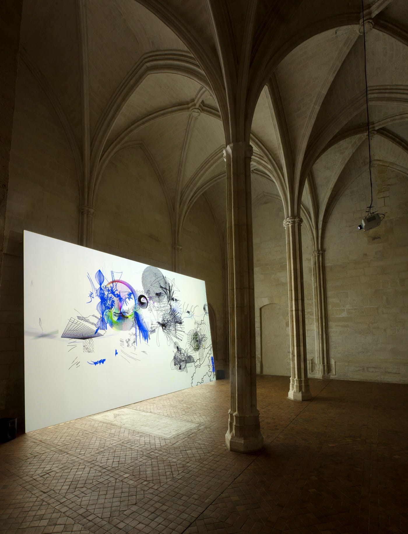 Installation view of "Climat Général" by Claire Malrieux at the Collège des Bernardins (© Vinciane Lebrun-Verguethen/Voyez-Vous)