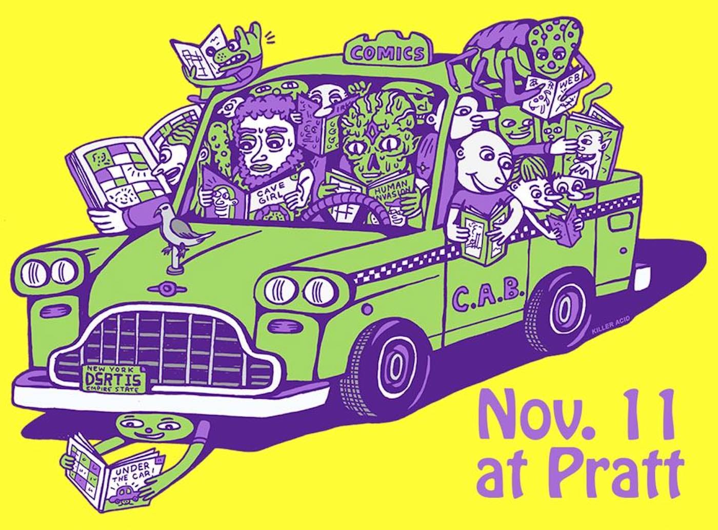 (artwork by Killer Acid, courtesy Comic Arts Brooklyn, via Facebook)