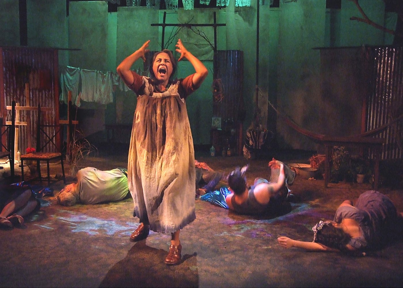 Zilah Mendoza as Magdalena "Magda" Del Rio in An Enemy of the Pueblo at CASA 0101 in Boyle Heights (photo by Ed Krieger)