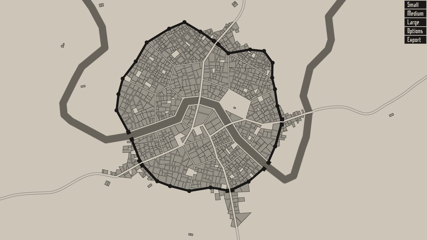 <em/>Medieval Fantasy City Generator (screenshot by the author for Hyperallergic)