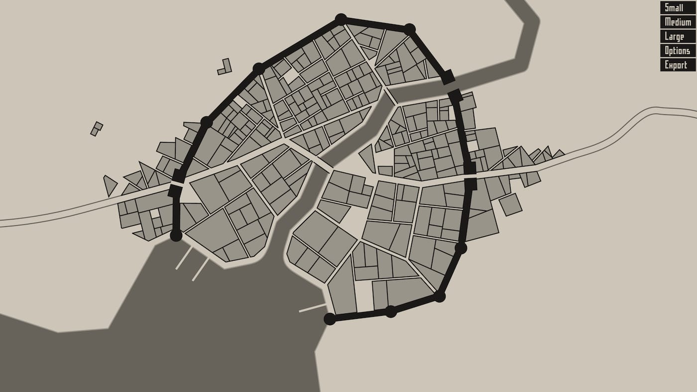 <em/>Medieval Fantasy City Generator (screenshot by the author for Hyperallergic)