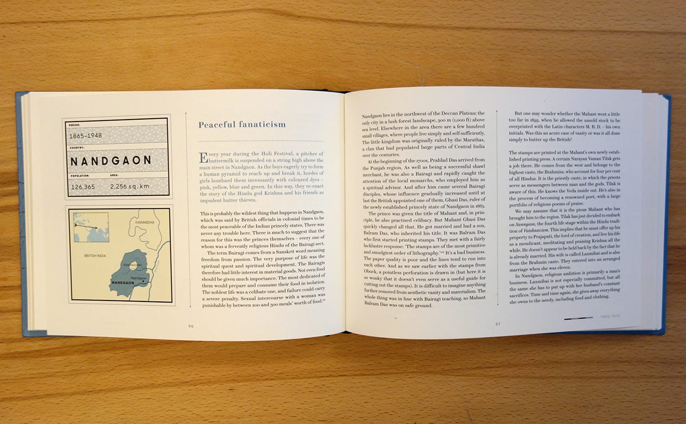 Pages from Nowherelands: An Atlas of Vanished Countries, 1840-1975 (photo of the book for Hyperallergic)