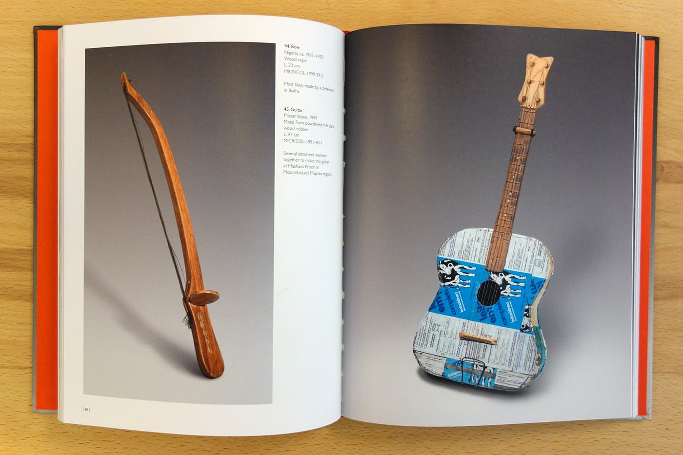 Pages from <em>Prisoners' Objects: The Collection of the International Red Cross and Red Crescent Museum</em> (photo of the book for Hyperallergic)