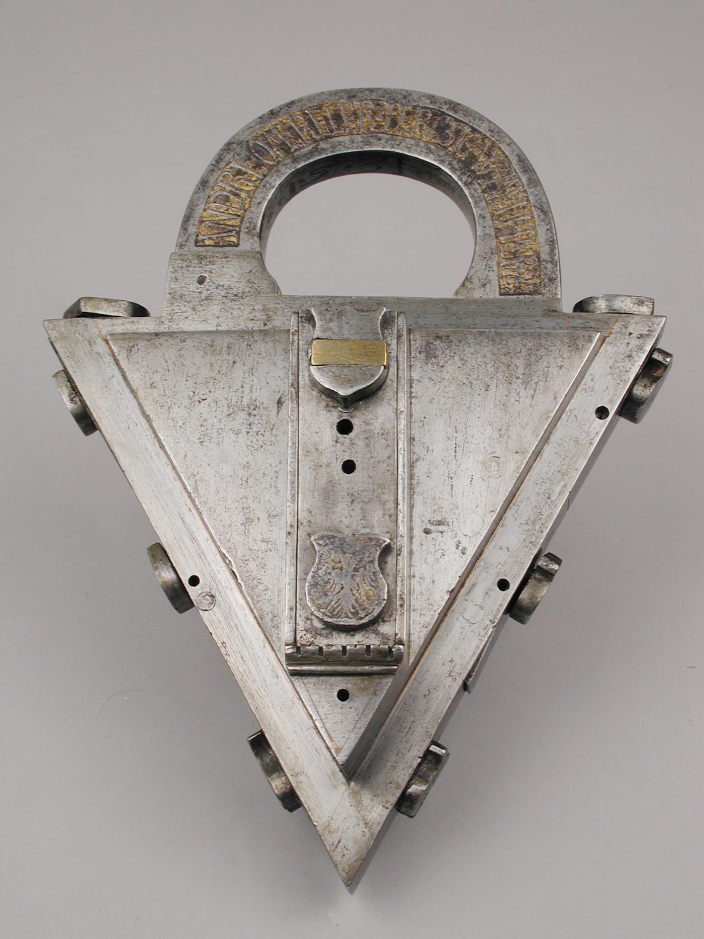André Omereler, "Padlock and key" (Southern German, 1531), steel, brass, partially gilded (courtesy Metropolitan Museum of Art, Harris Brisbane Dick Fund, 1957)
