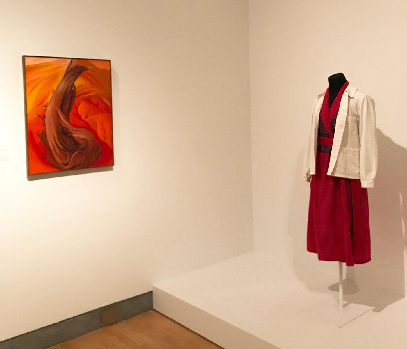 Installation view of Georgia O’Keeffe: Living Modern at the Brooklyn Museum (Benjamin Sutton/Hyperallergic)