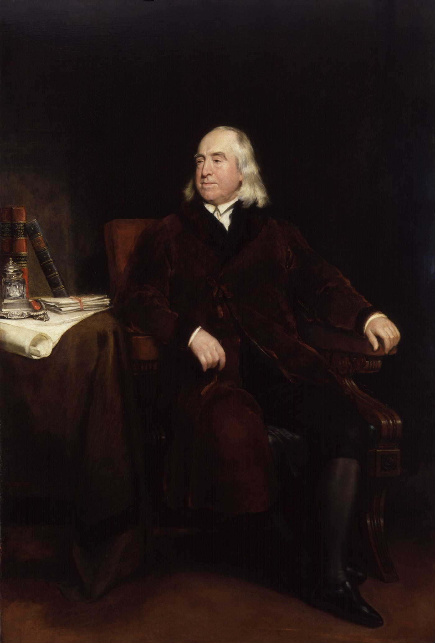 Henry William Pickersgill, "Portrait of Jeremy Bentham" (exhibited 1829), oil on canvas (via National Portrait Gallery/Wikimedia)