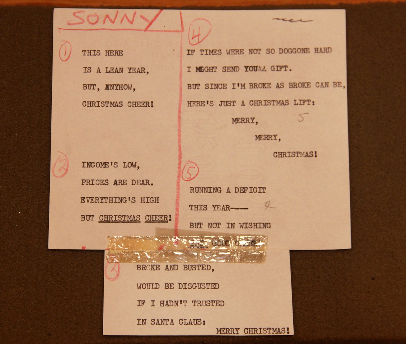 Typewritten poem drafts by Langston Hughes on University of Chicago Lab School stationary (courtesy Beinecke Rare Book and Manuscript Library, Yale University)