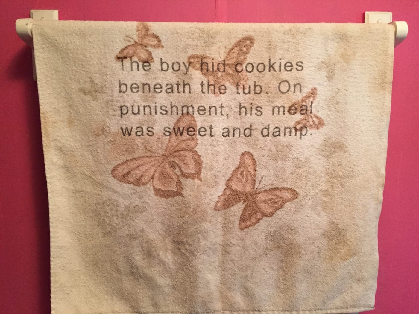 Detail of Joseph Young's "MicroFiction RowHouse" (photo by the author for Hyperallergic)