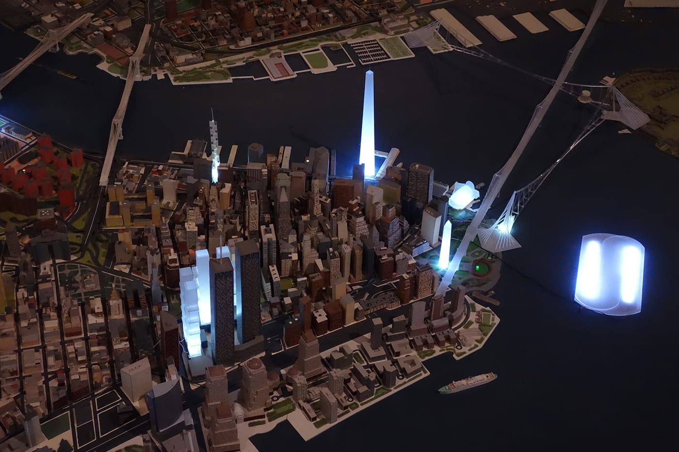 Installation view of <em>Never Built New York</em> at the Queens Museum (photo by the author for Hyperallergic)