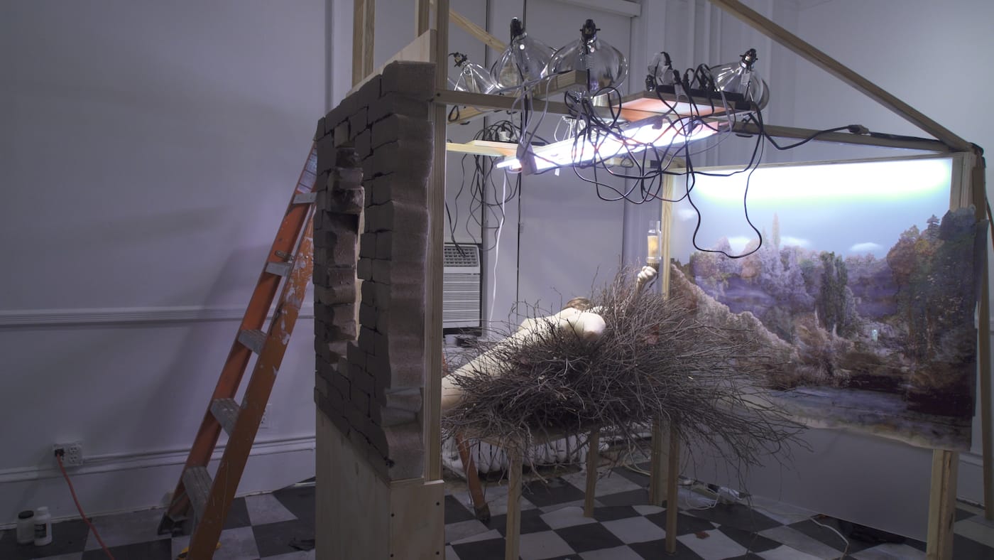 Installation view of "We Will Wait" at Duchamp’s final studio at 80 East 11th Street, #403 (photo by Deniz Tortum, 2017; courtesy the artist)