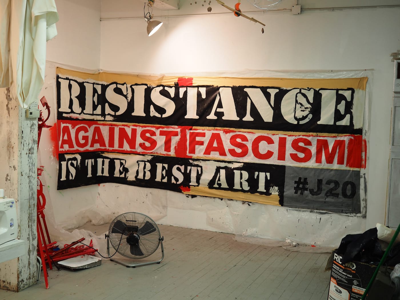 Occupy Museums banner for J20 2017