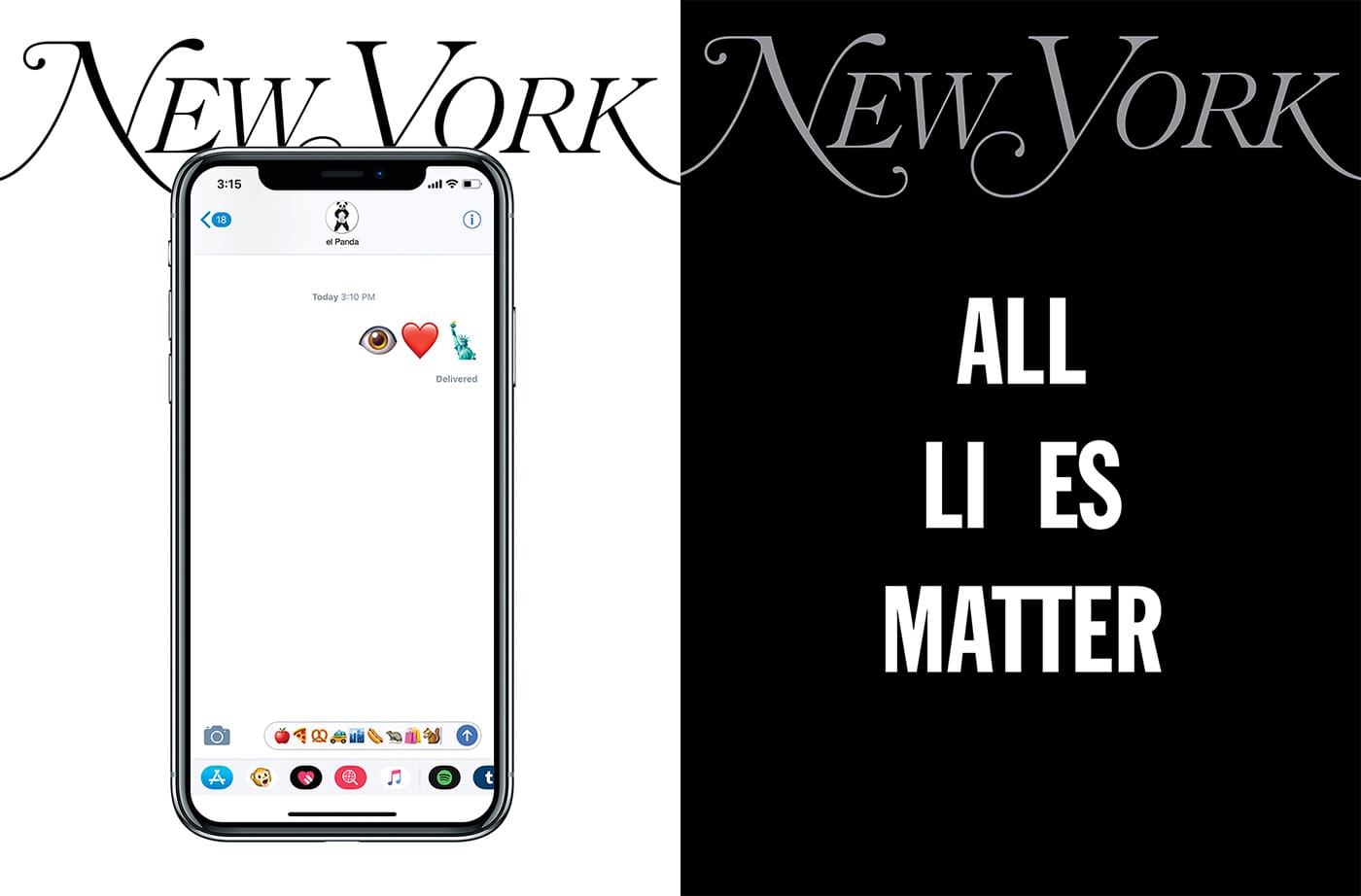 "My New York Artist Covers: Rob Pruitt" (left), and "My New York Artist Covers: Hank Willis Thomas" (right)