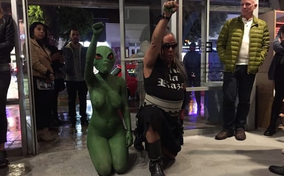 “Welcome to a World Without Trump!”: Guillermo Gómez-Peña’s Latest Performance