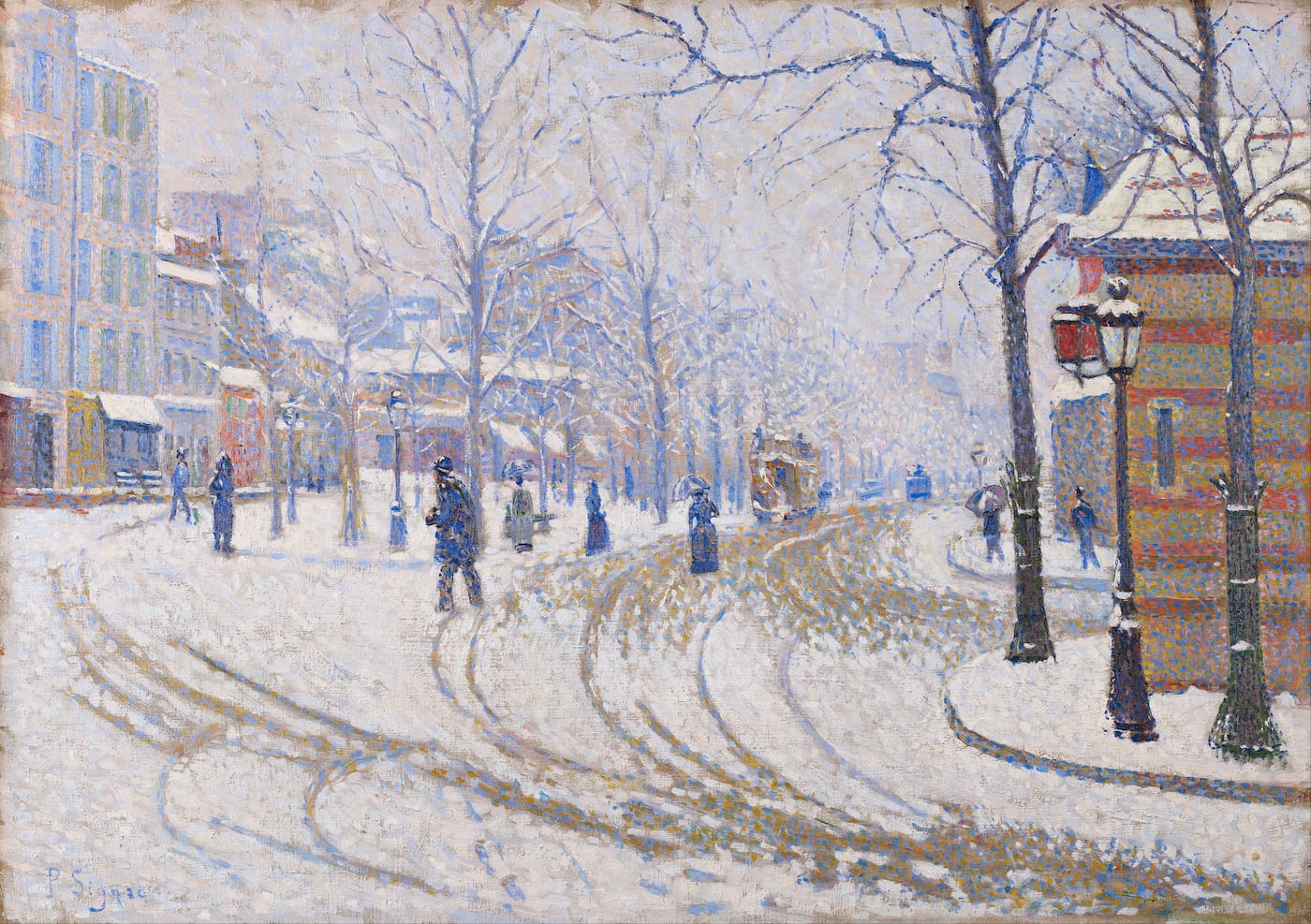 Paul Signac, "Snow, Boulevard de Clichy, Paris" (1886), oil on canvas, Minneapolis Institute of Arts (via Google Art Project/Wikimedia Commons)