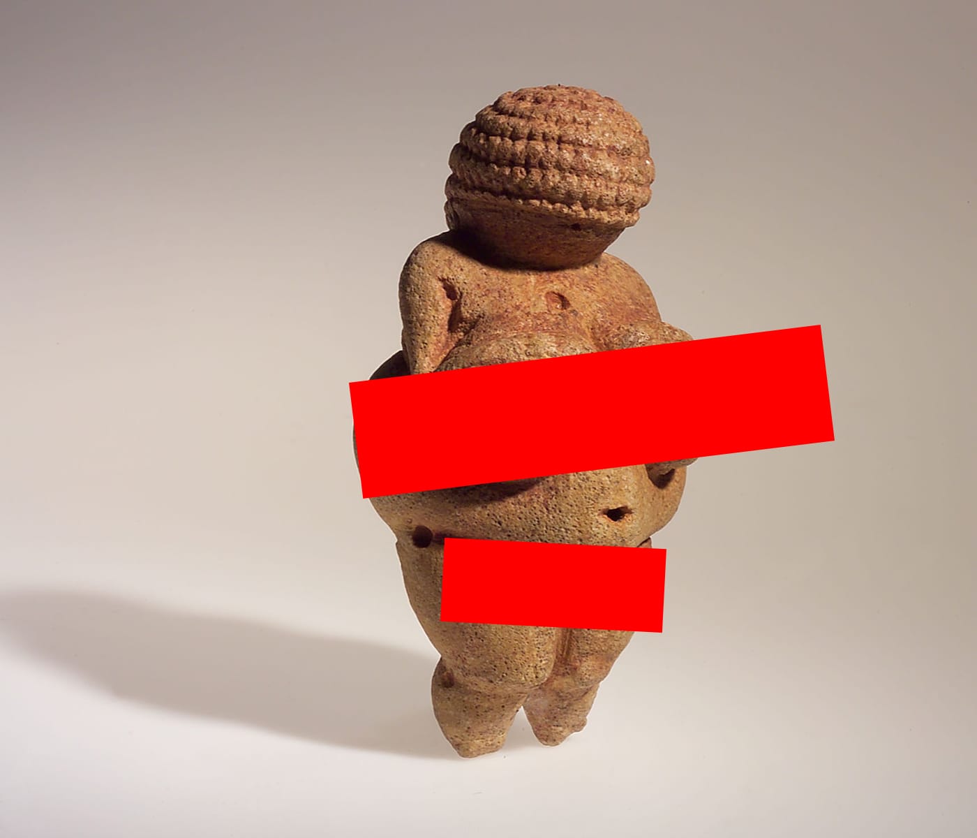 A Facebook-safe version of the Venus of Willendorf (illustration by the author for Hyperallergic)