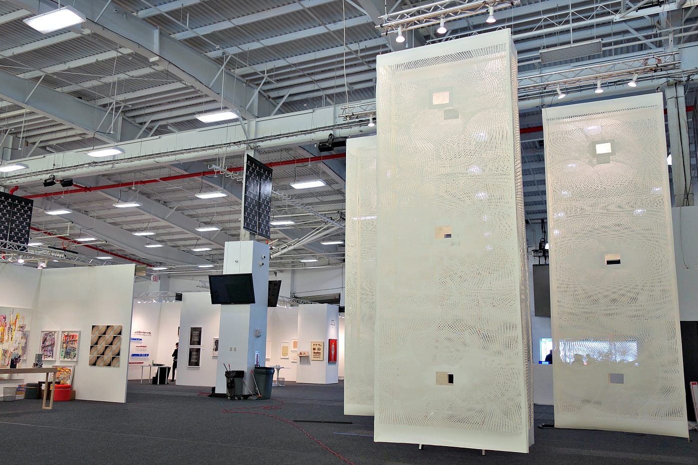 Tahiti Pehrson, “The Fates” (2016), hand-cut paper installation, presented by Art at Viacom, on view at Art on Paper 2017 (photo by Allison Meier/Hyperallergic)