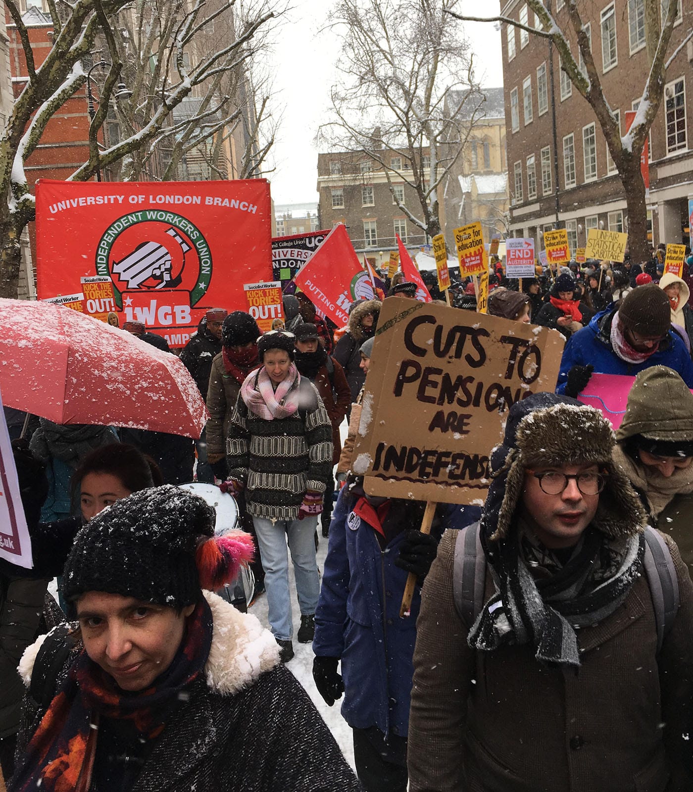 The February 28 strike in London organized by the University and College Union (photo by and courtesy Lukas Hall)