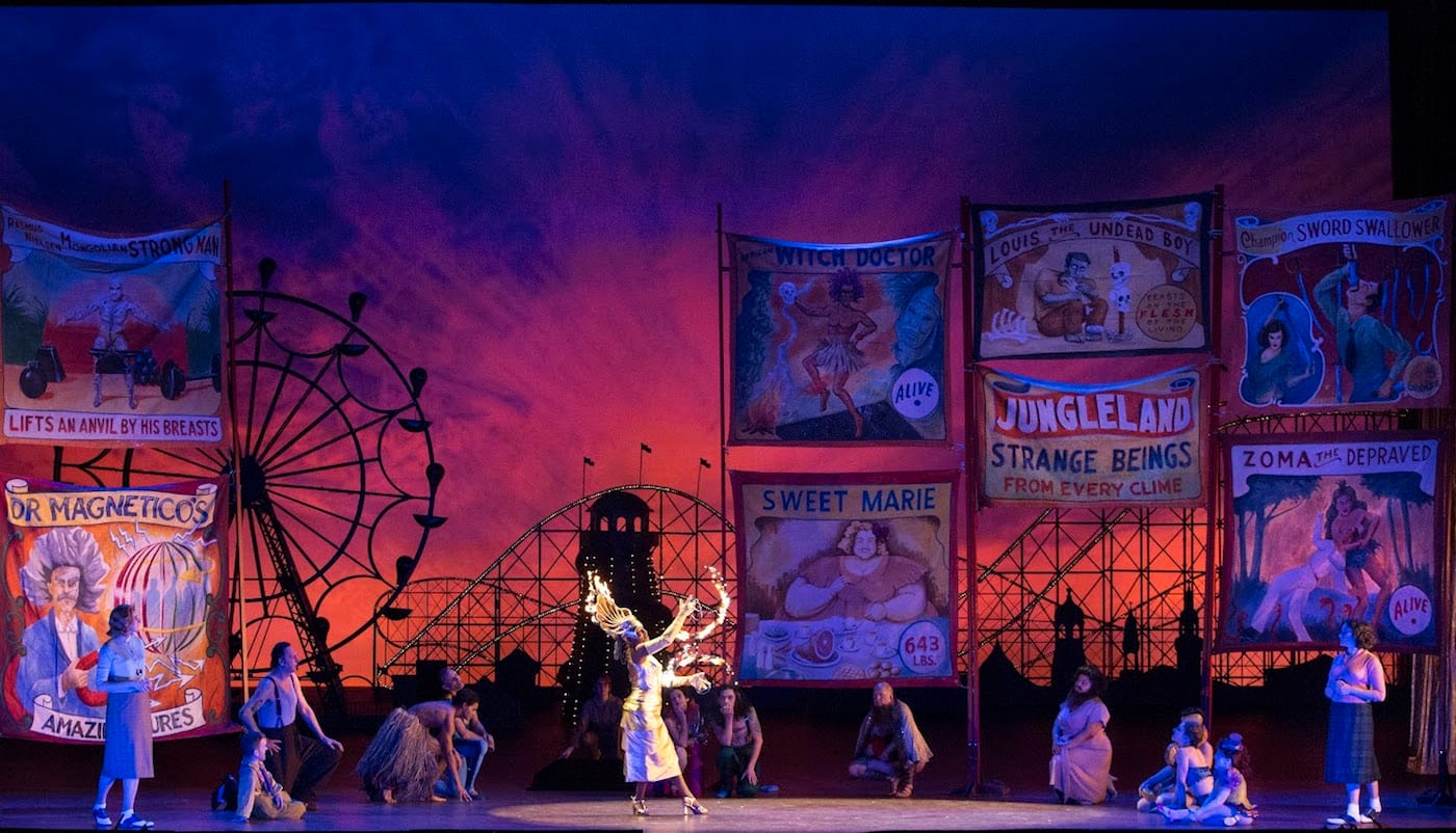 A scene from Act I of Mozart's Così fan tutte (photo by Marty Sohl, courtesy the Metropolitan Opera)