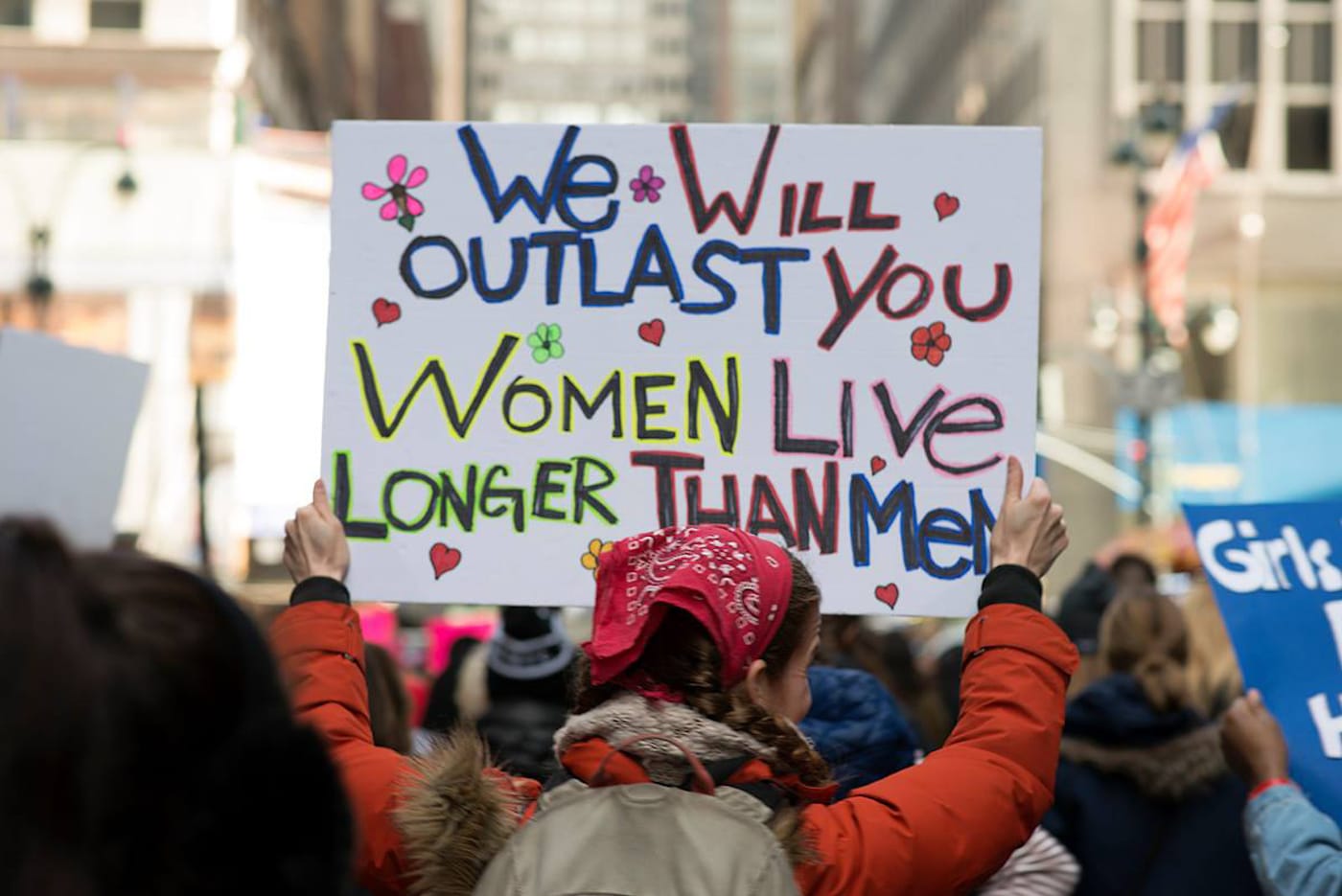 A demonstrator at the 2018 Women's March in New York City (photo by Young Sun Han)