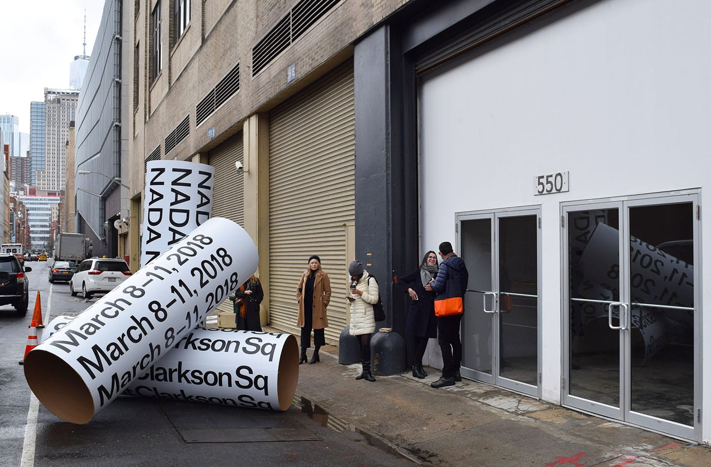 The entrance to NADA New York 2018 at 550 Washington Street