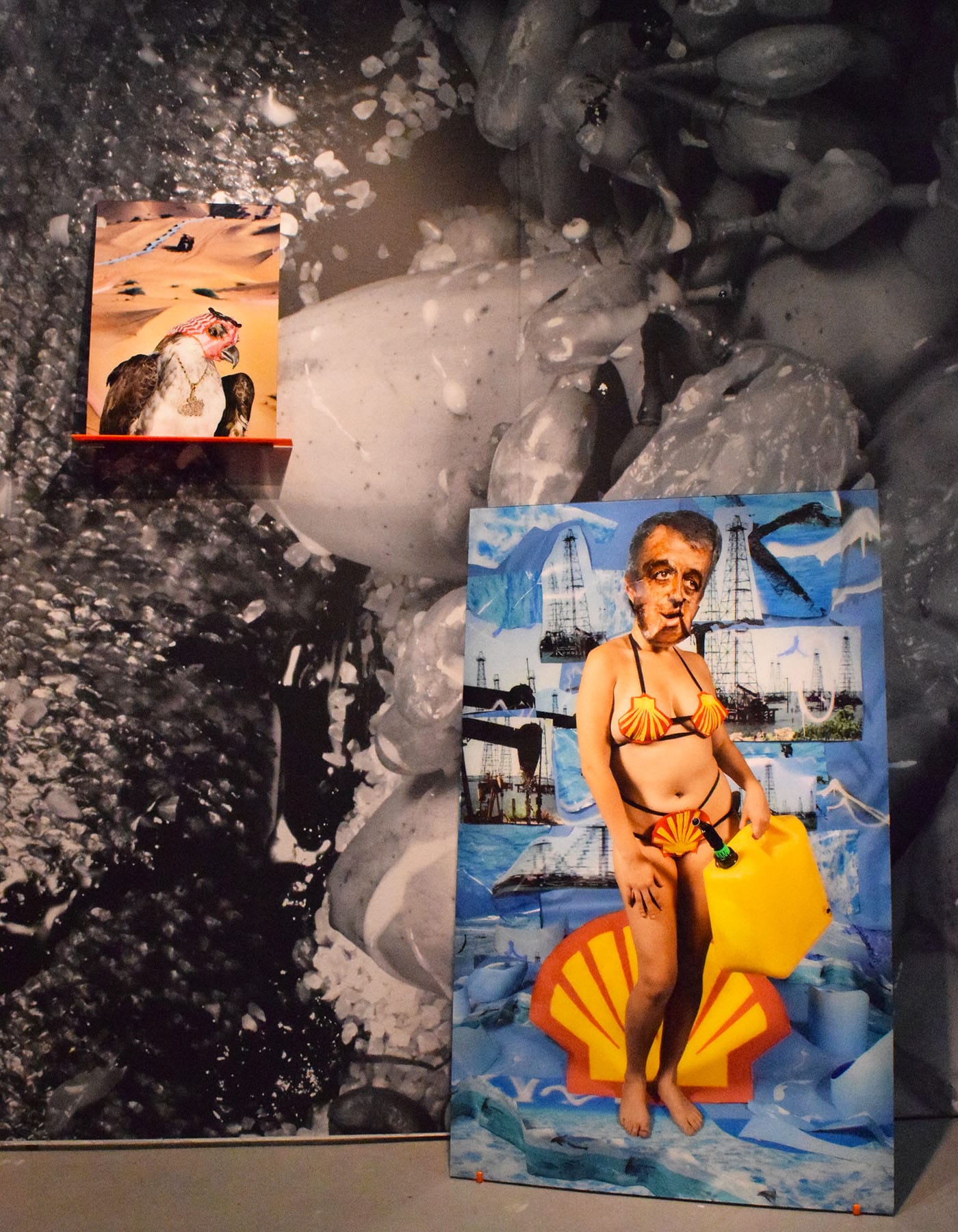 Partial view of Sheida Soleimani's installation about the oil industry, "Medium of Exchange," in the Edel Assanti booth