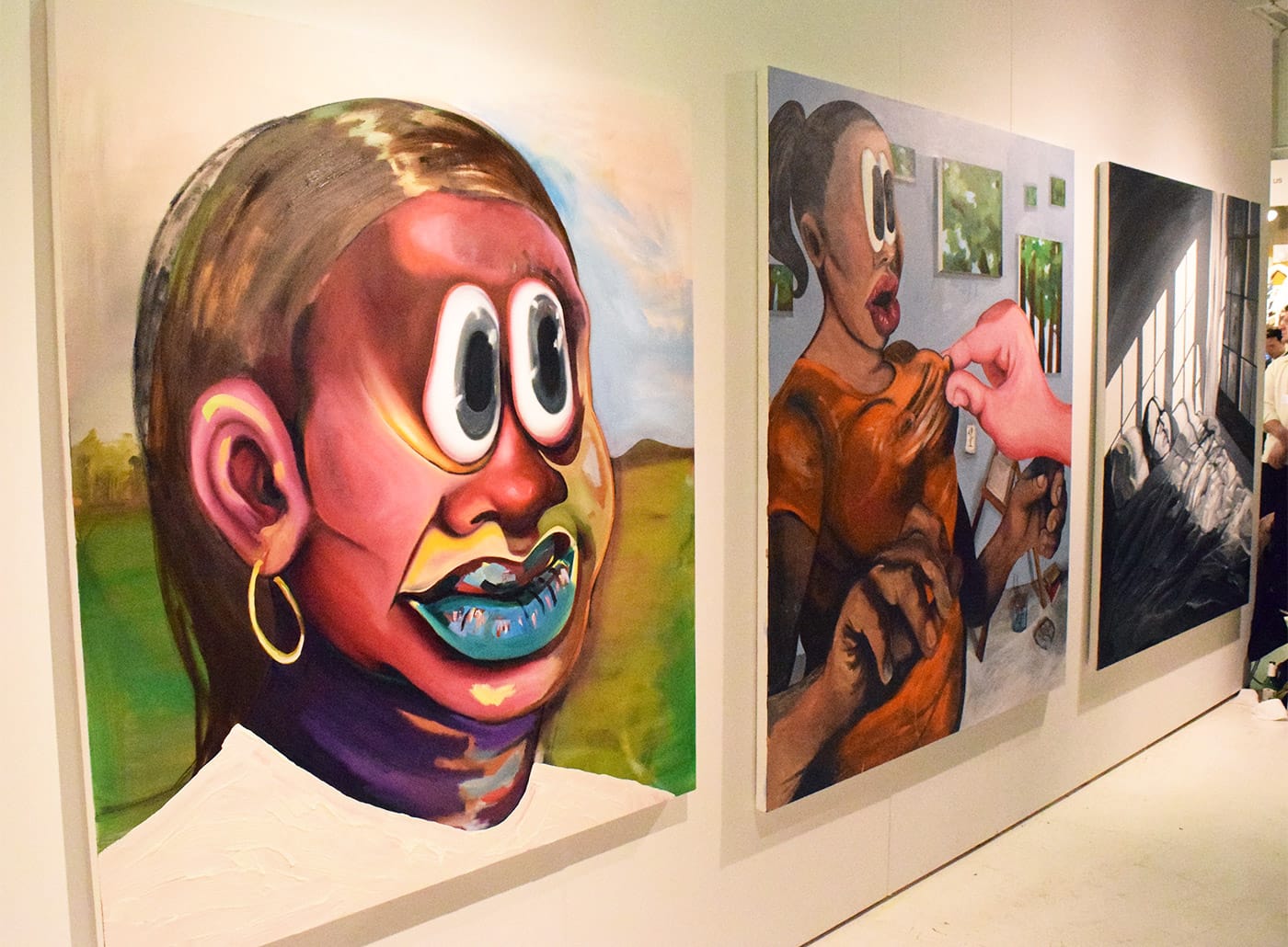 Paintings by Cheyenne Julien in the Smart Objects booth
