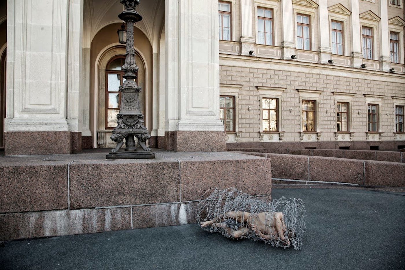 A performance by Petr Pavlensky in Moscow