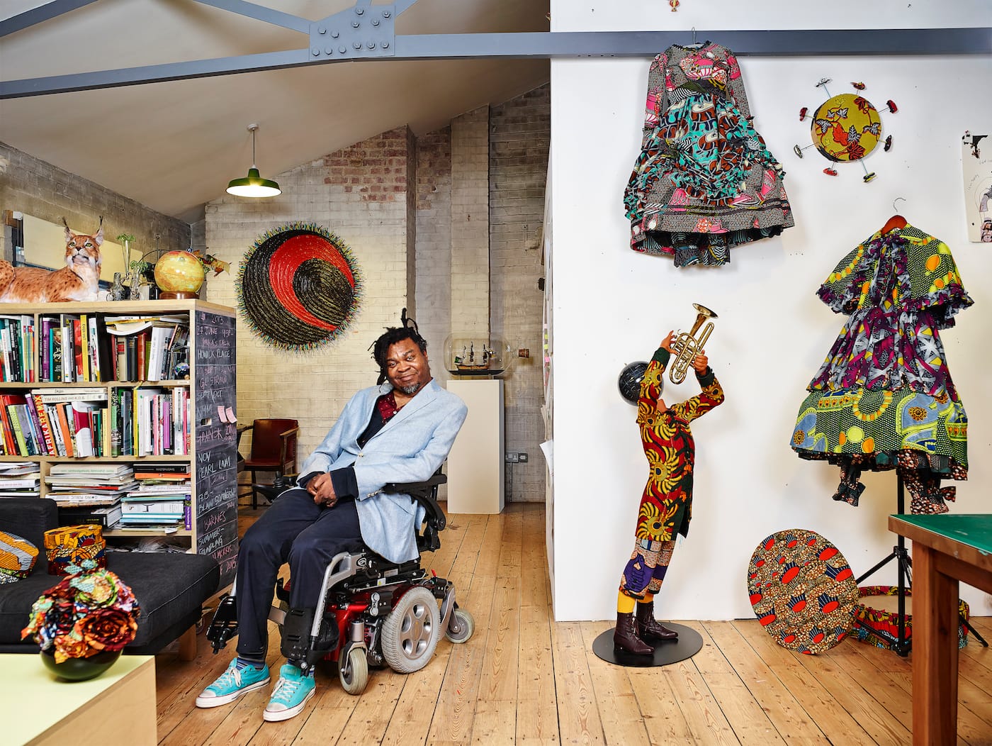 Yinka Shonibare MBE in his London studio (photo by James Mollison, courtesy James Cohan, New York)