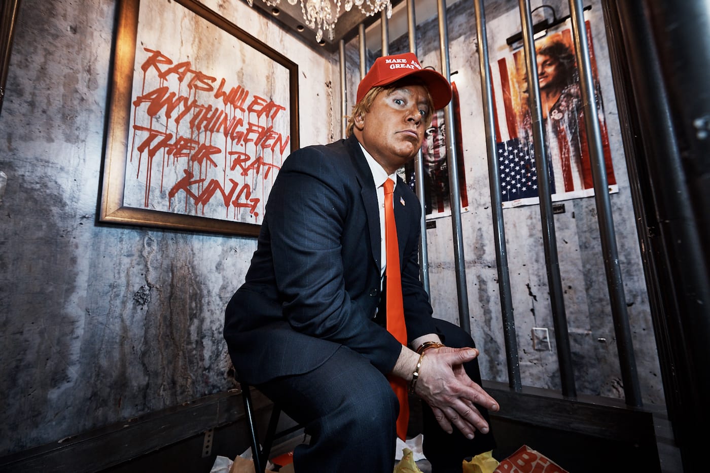 Installation view of Indecline's "The People's Prison" (2018) at the Trump International Hotel & Tower