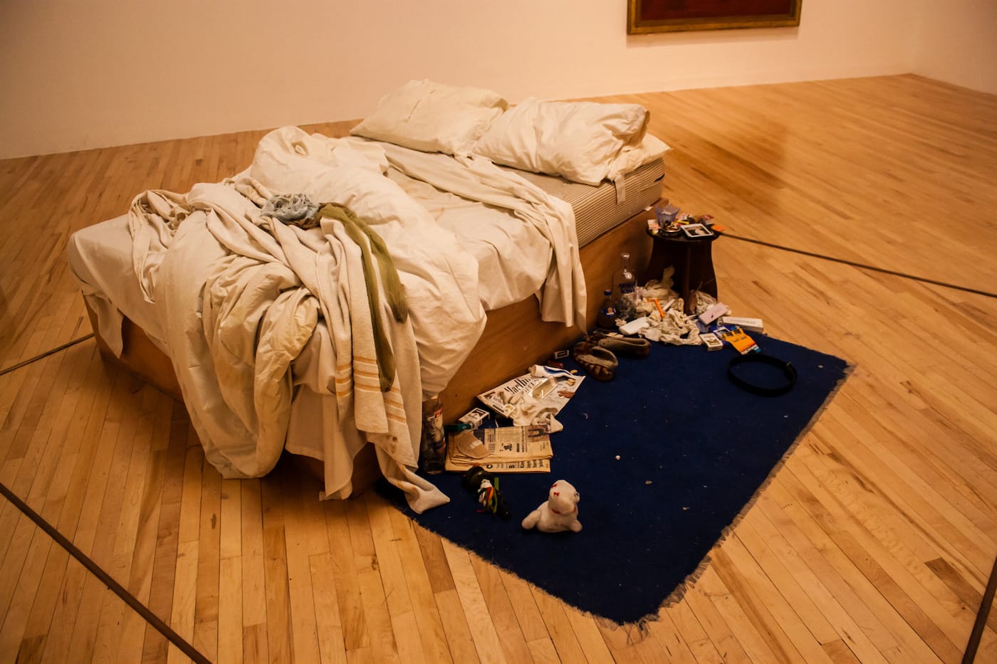 Tracey Emin, "My Bed" (1998) at Tate Britain (photo by Andy Hay, via Flickr)