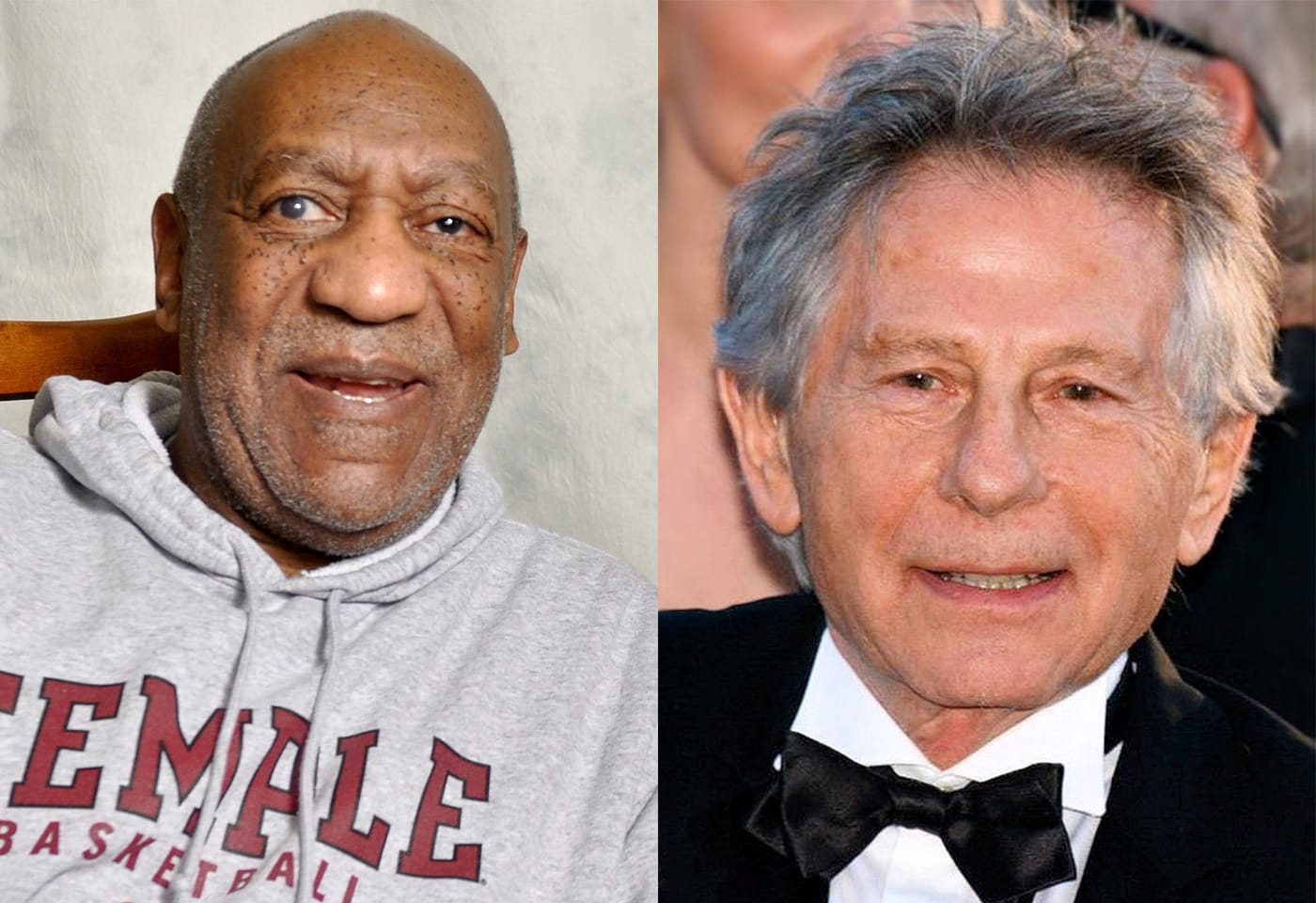 Bill Cosby and Roman Polanski (Cosby photo by The World Affairs Council of Philadelphia; Polanski photo by Georges Biard)