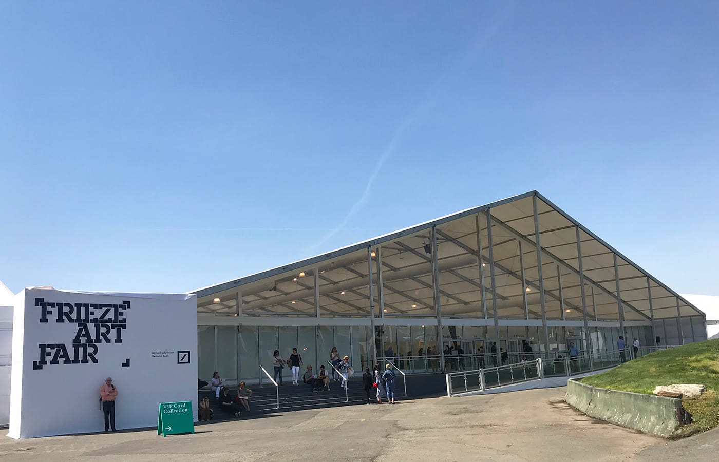One of the two main entrances to the newly revamped Frieze New York tent