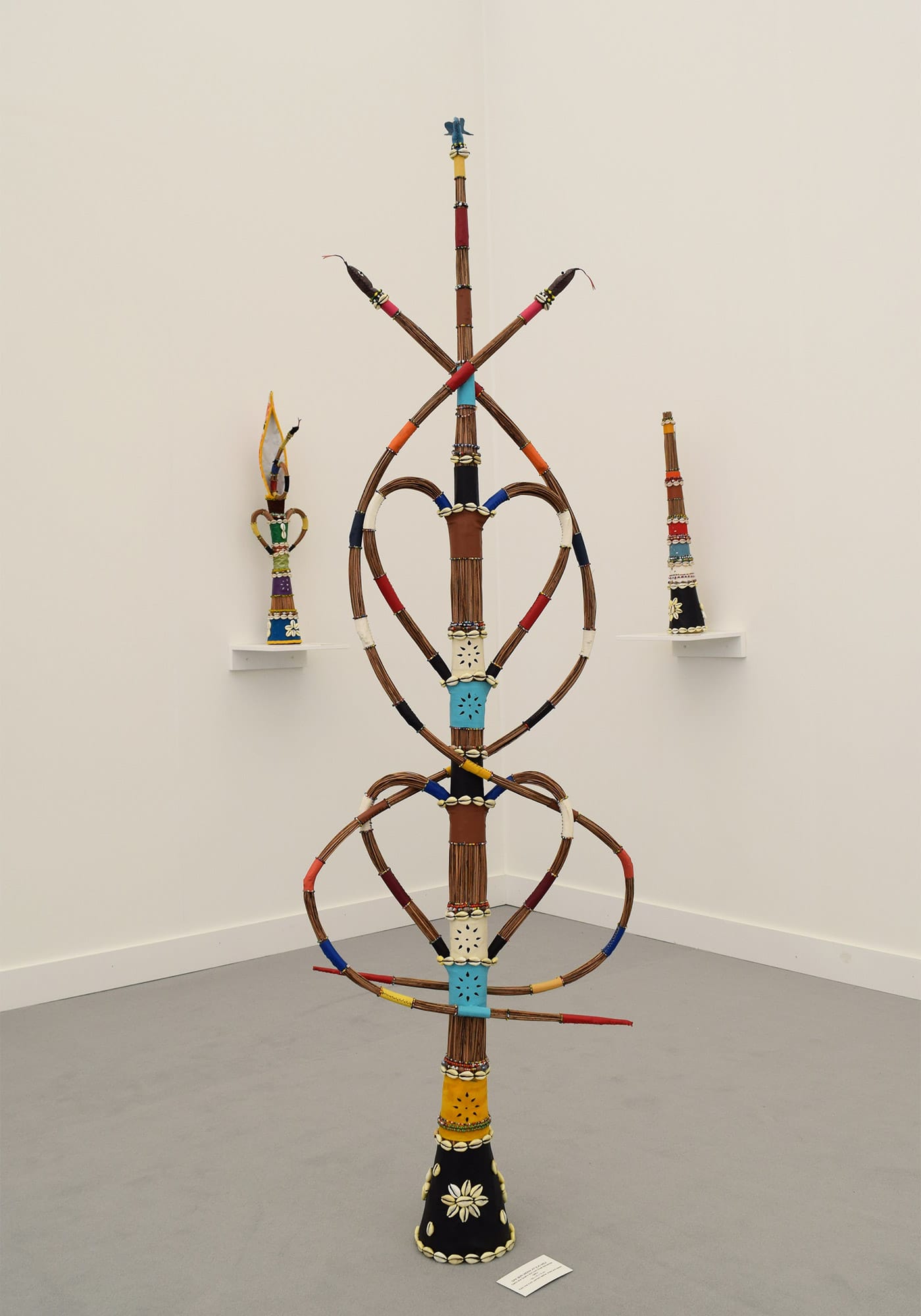 Sculptures by Mestre Didi in the Galeria Marilia Razuk booth at Frieze New York