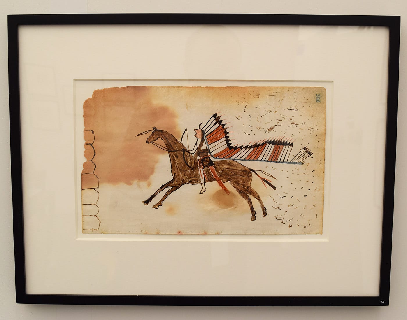 A page from the Creek Ledger Book (ca 1870) in the Donald Ellis Gallery booth at Frieze New York 