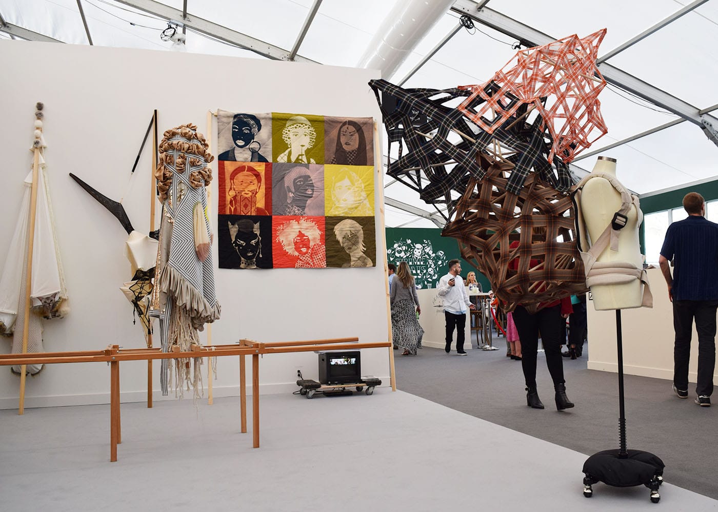 Installation view of Lara Schnitger's "Suffragette City" project at Frieze New York