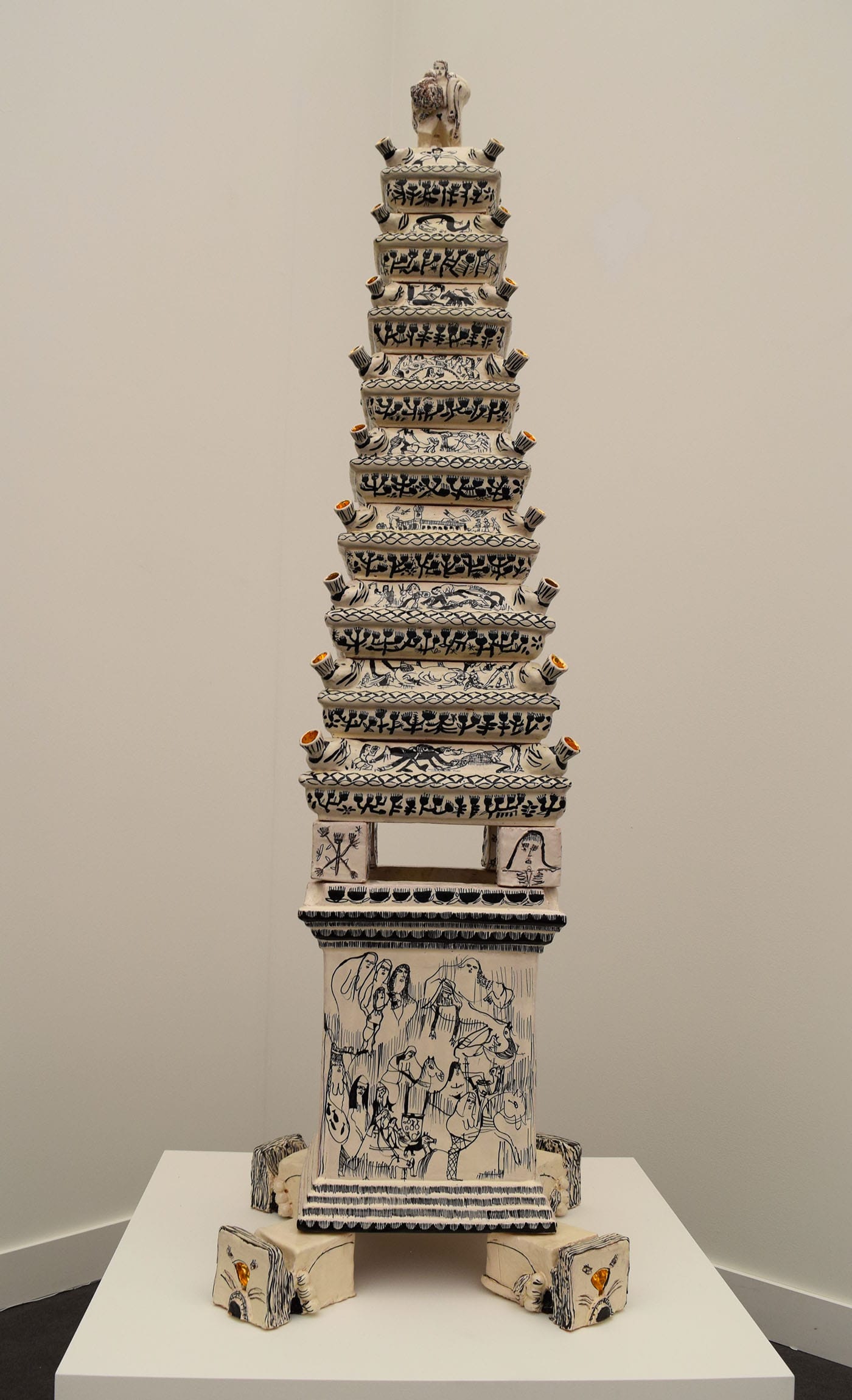 Summer Wheat, "Lifting a Lion" (2018) in the Andrew Edlin Gallery booth at Frieze New York