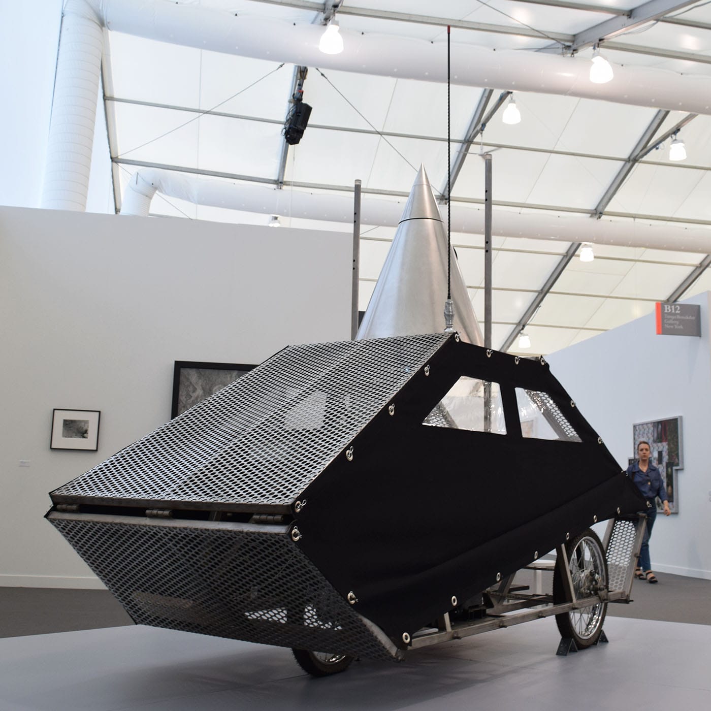 Krzysztoff Wodiczko, "Poliscar Variant 2" (1991/2017) in the Galerie Lelong booth at Frieze New York