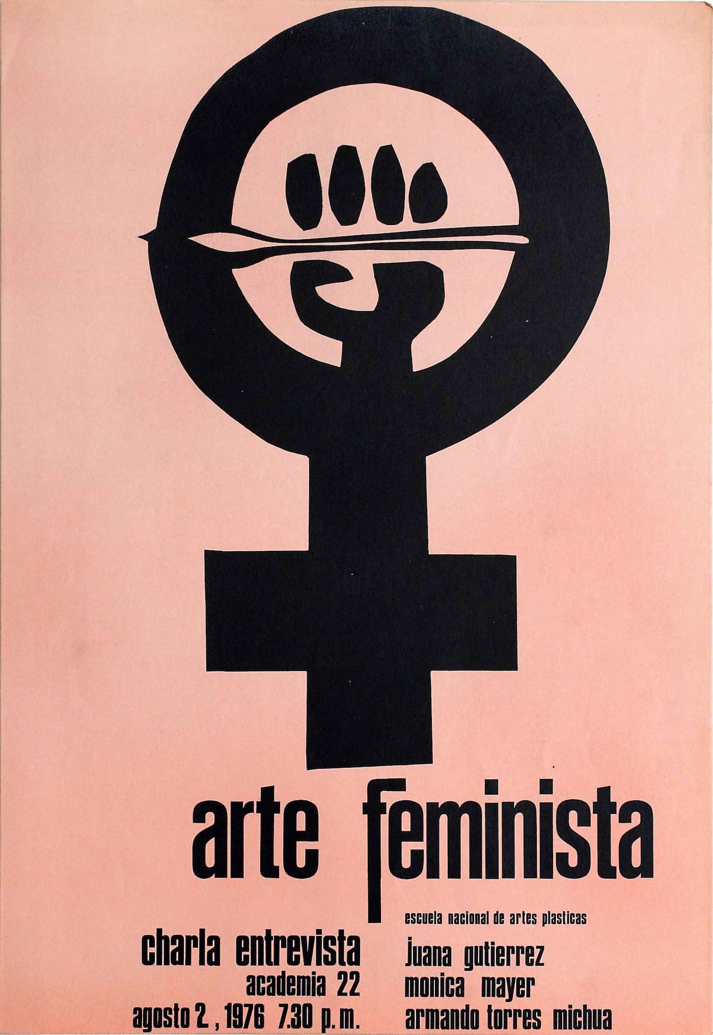Mónica Mayer, "Cartel para una mesa redonda sobre arte feminista" (1976 ) (courtesy the artist)