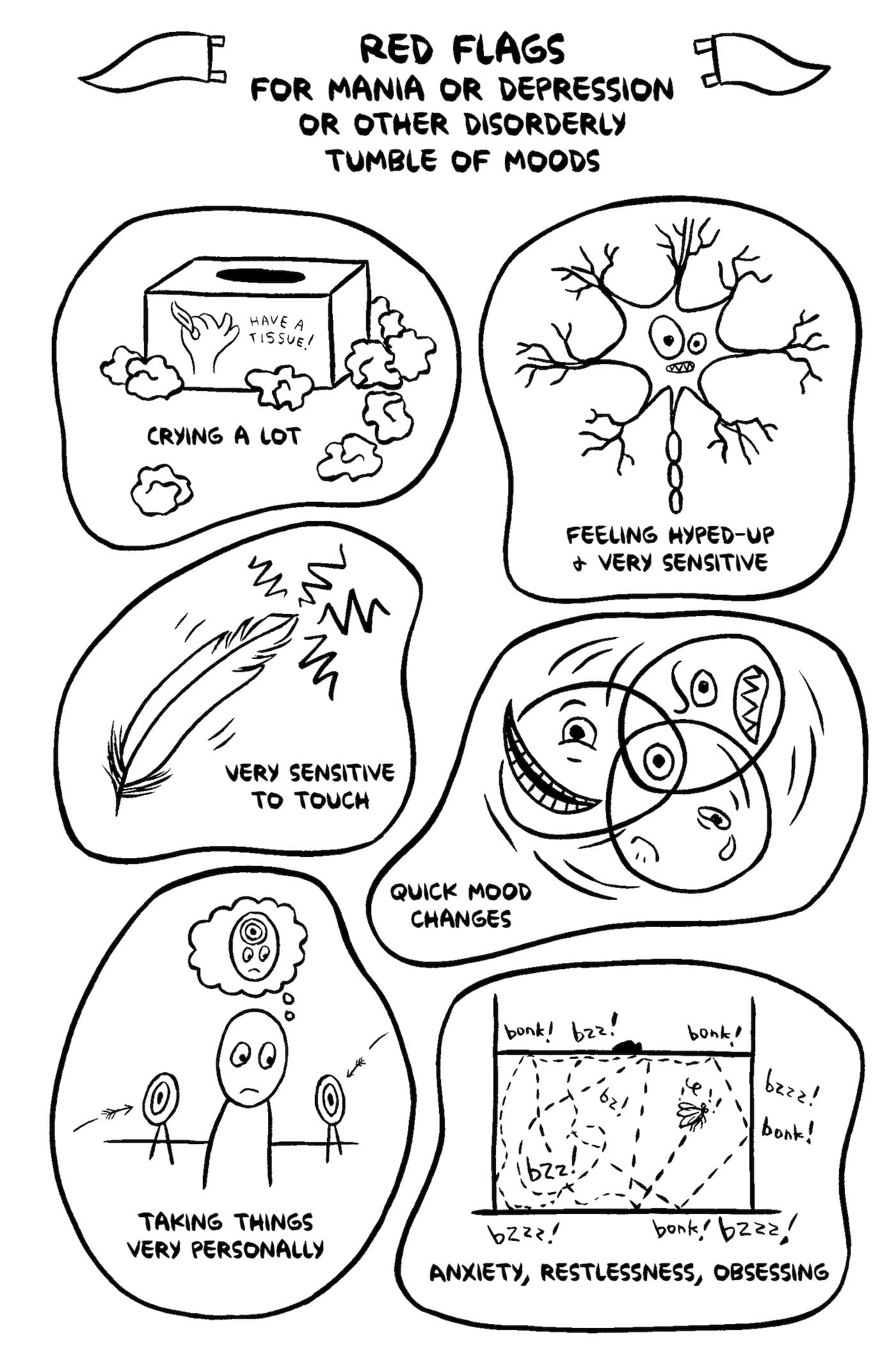 A page from Rock Steady: Brilliant Advice From My Bipolar Life (2018) by Ellen Forney