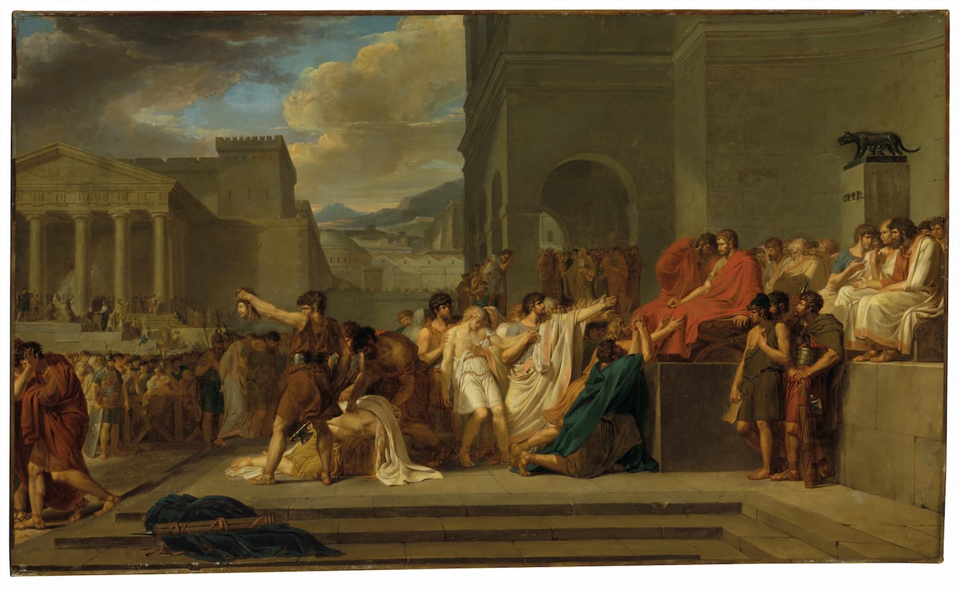 Guillaume Guillon Lethière, "Brutus Condemning His Sons to Death" (1788), oil on canvas, 23.375 x 39 in (courtesy the Clark Art Institute, Williamstown, Massachusetts)