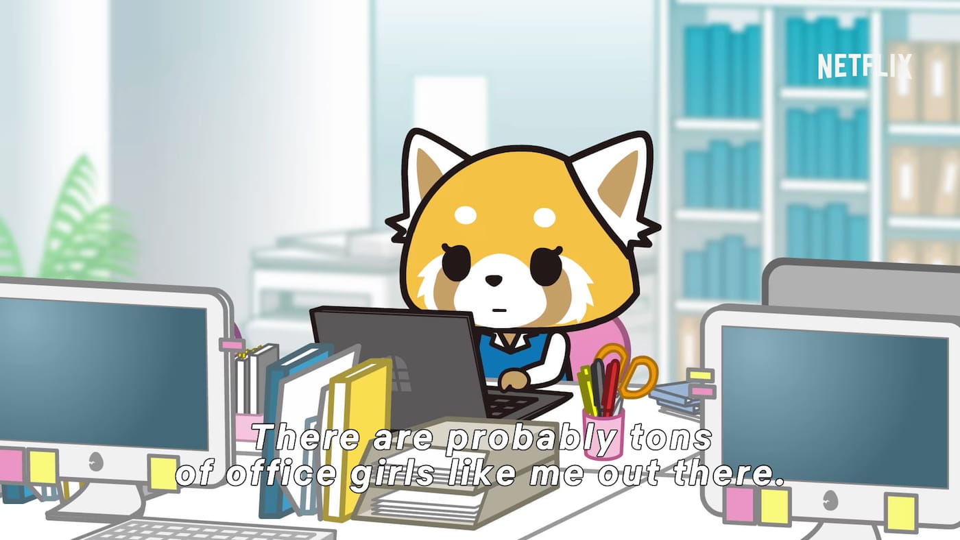 A scene from <em>Aggretsuko</em> (all images courtesy Sanrio / Netflix)