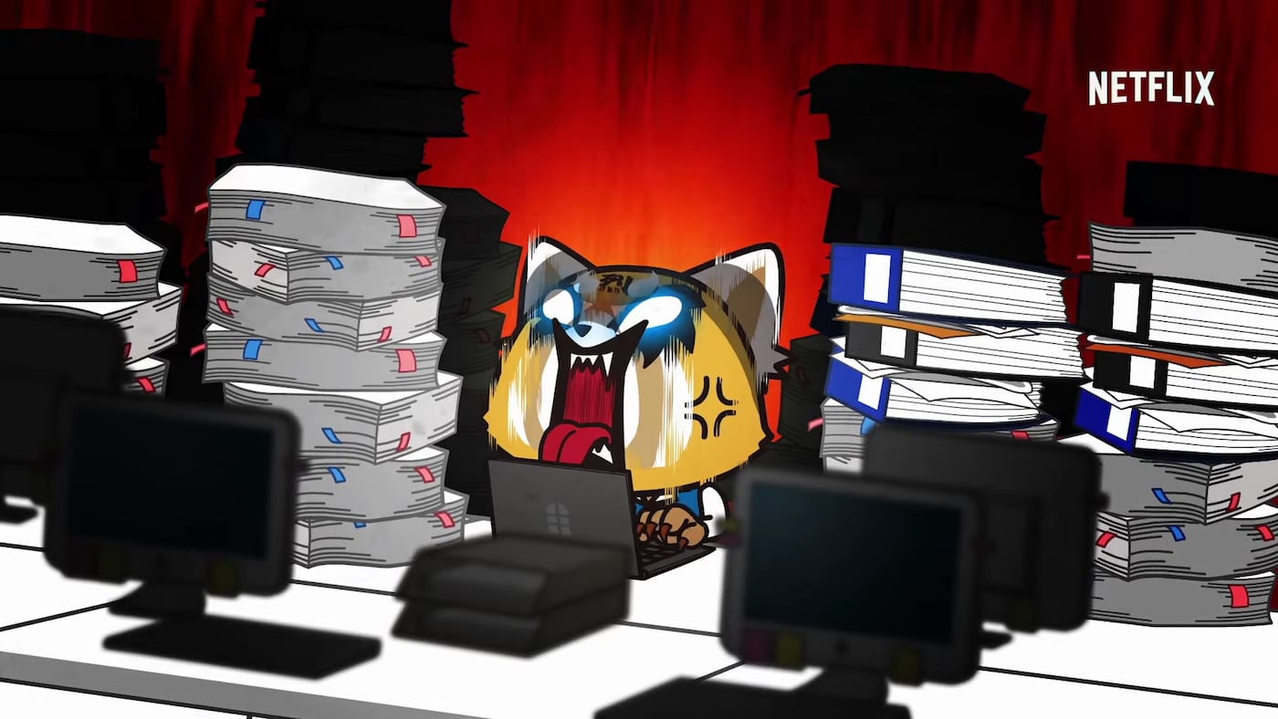 A scene from Aggretsuko