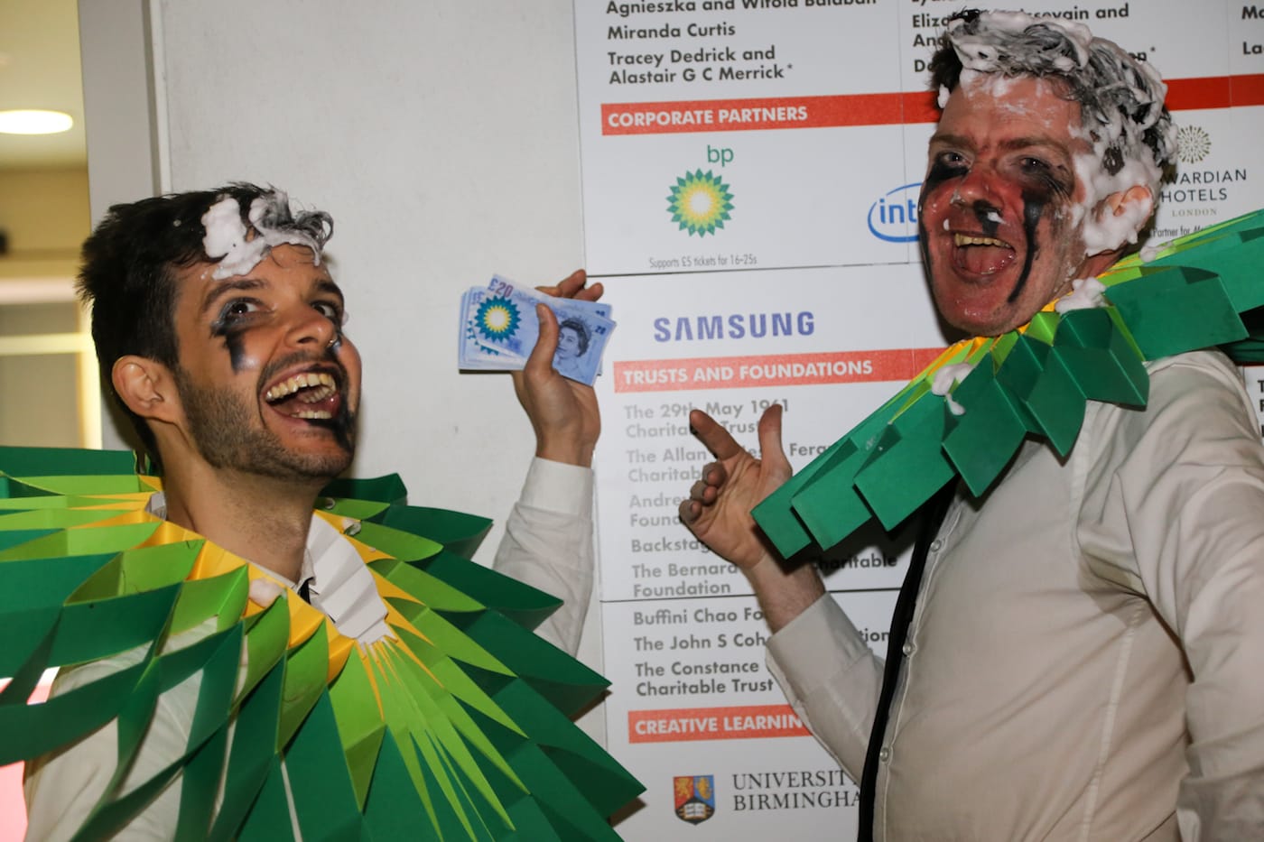 The Mischief Mob invade the theatre foyer. (photo by Diana More)
