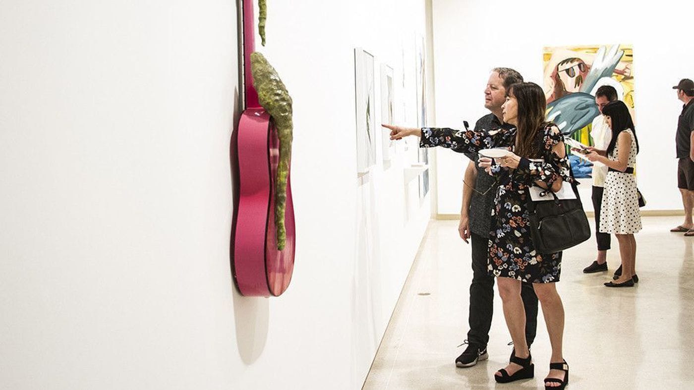 Visitors to <em>Vision Valley</em> at the Brand Library and Art Center (courtesy of the Brand Library and Art Center)