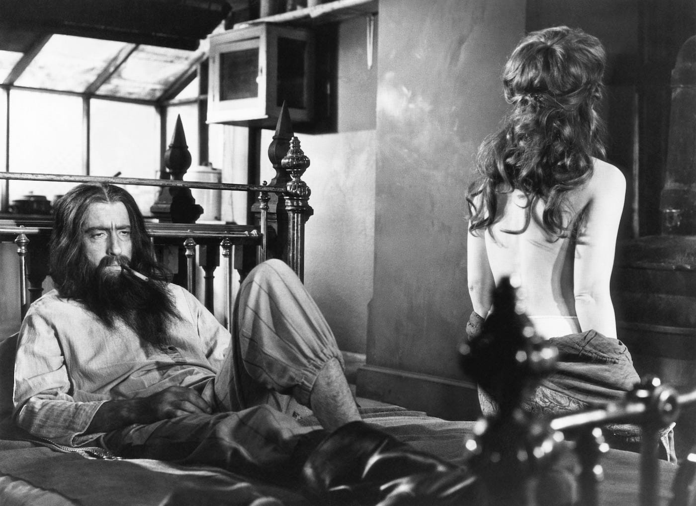 Christopher Lee and Barbara Shelley in Rasputin: The Mad Monk (1966) (trademark and copyright © 20th Century Fox Film Corporation; courtesy Everett Collection)