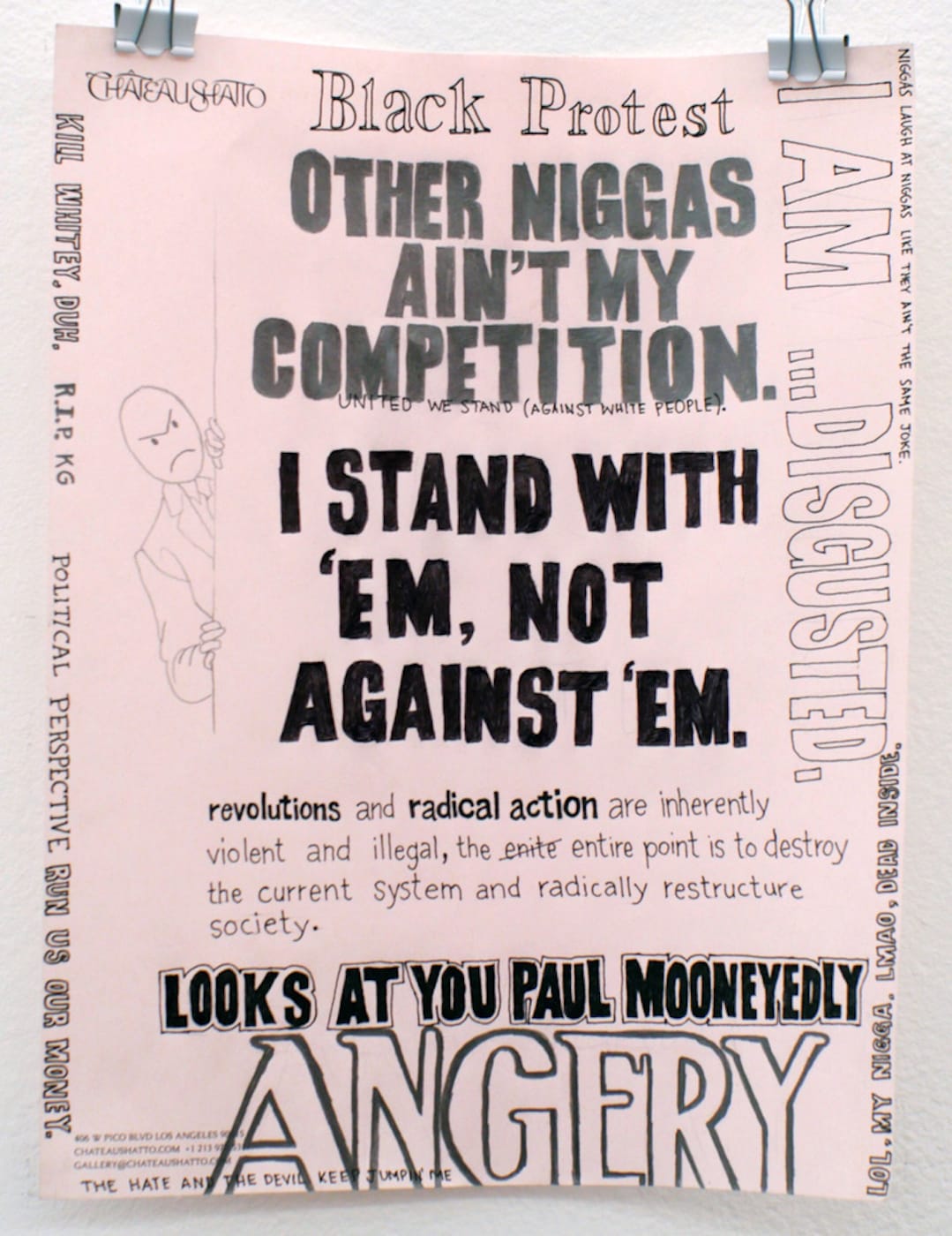 Brandon Drew Holmes, "My Thoughts on America #2" (2017), ink and pencil on paper